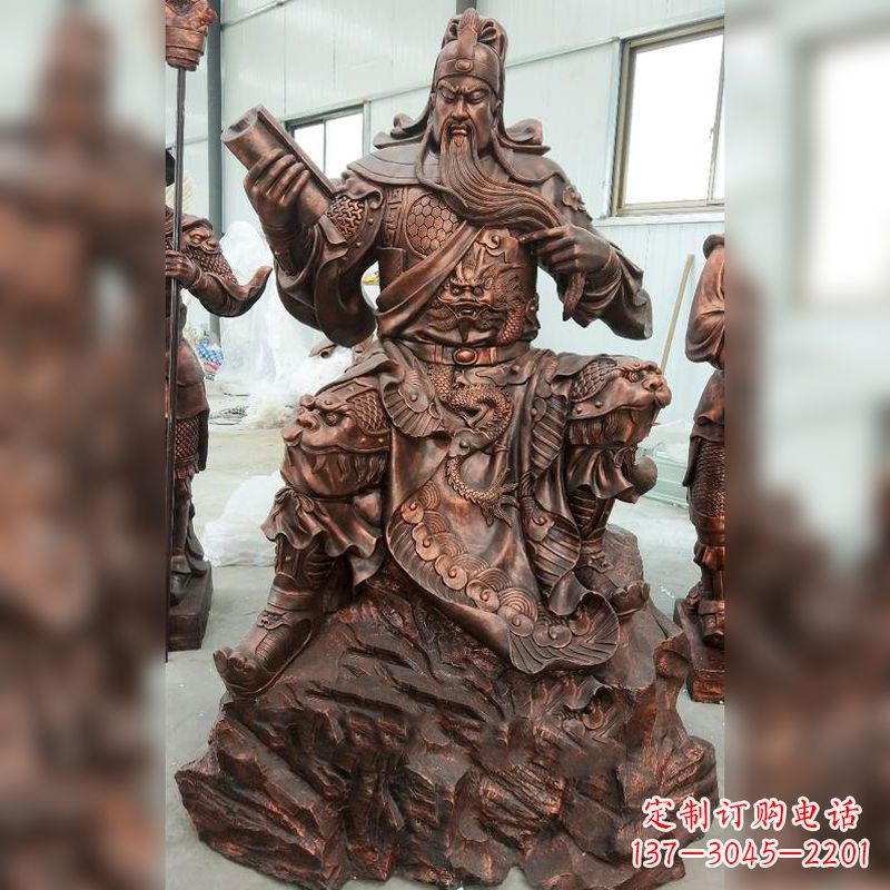 保定关羽夜读春秋读书铜雕