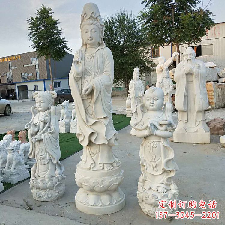 保定永恒的祝福——观音菩萨送子佛像石雕