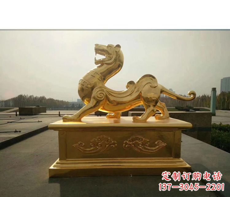 保定精美雕刻,精致纯铜白虎神兽雕塑