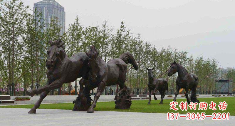保定广场奔马动物铜雕