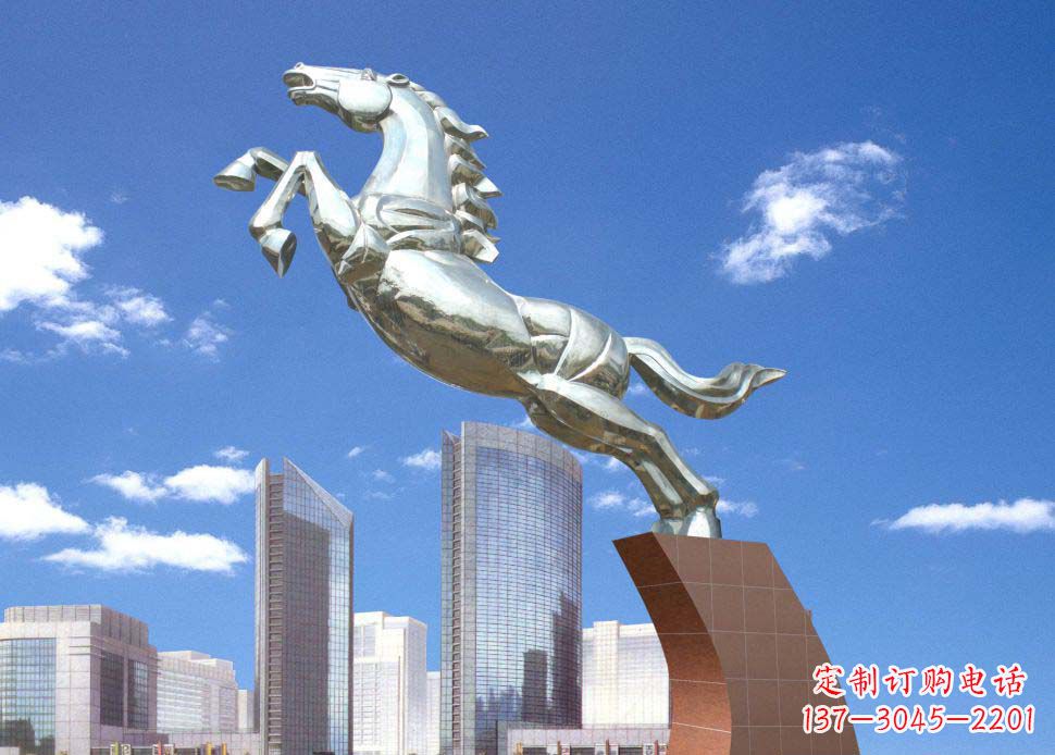 保定广场奔马不锈钢雕塑