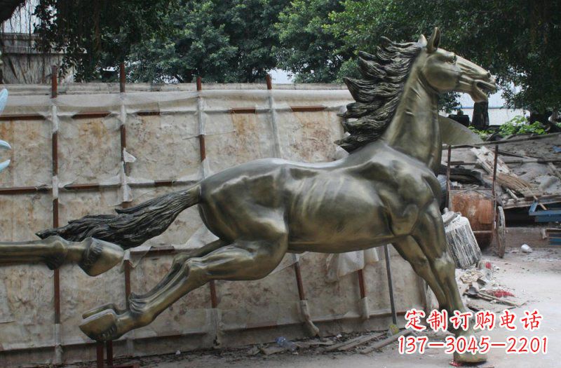 保定广场奔马动物铜雕 (2)