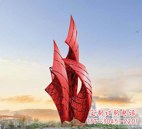 保定不锈钢抽象船帆雕塑