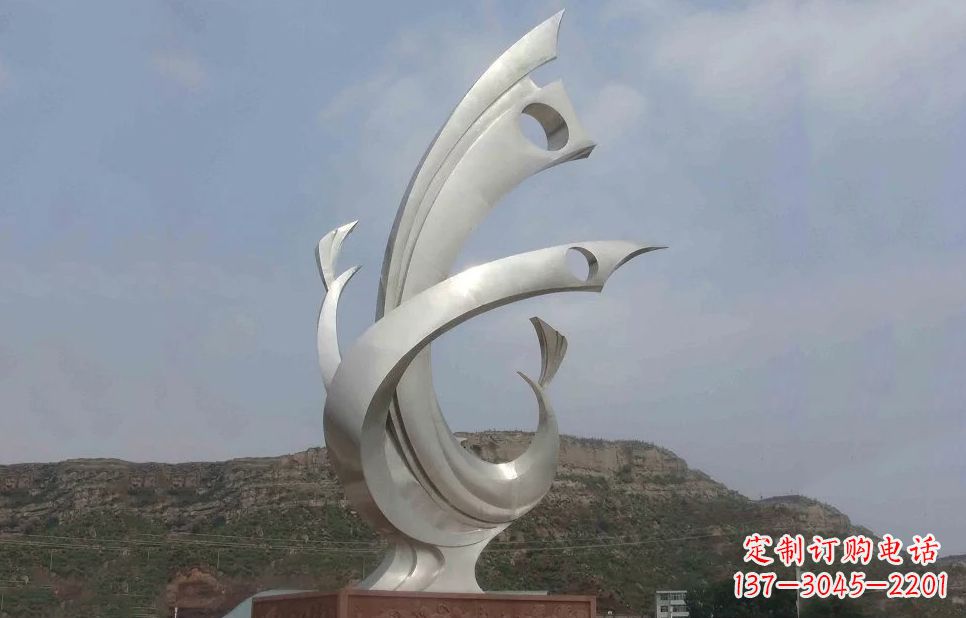 保定金羽凤凰-不锈钢抽象雕塑