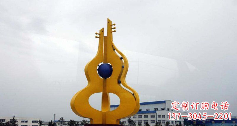 保定中领雕塑:葫芦琵琶不锈钢雕塑