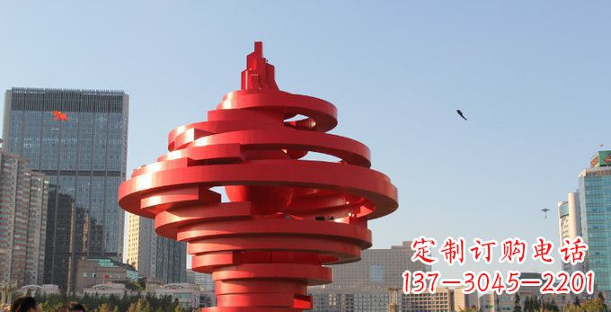 保定不锈钢抽象火炬雕塑,展现活力与坚强