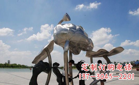 保定不锈钢仿真莲花莲叶雕塑