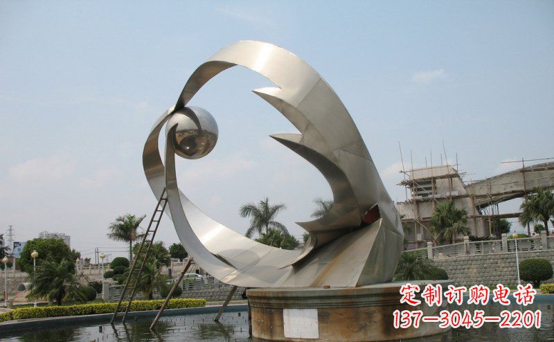 保定室外不锈钢喷泉雕塑