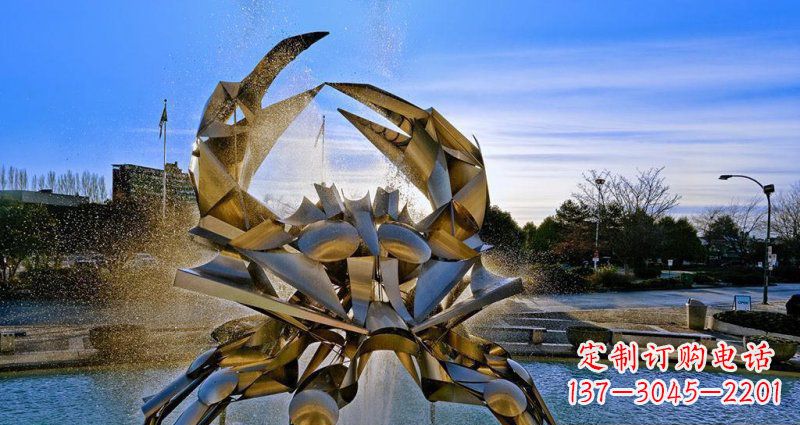 保定优美雅致的不锈钢螃蟹抽象雕塑