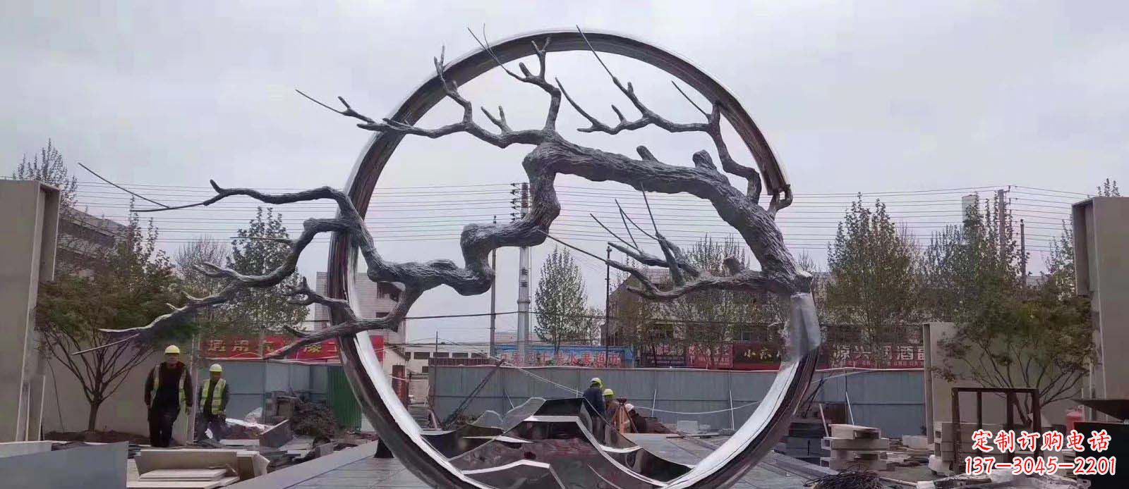 保定精致不锈钢抽象树枝雕塑