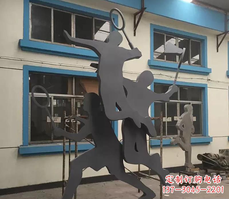 保定不锈钢羽毛球运动雕塑