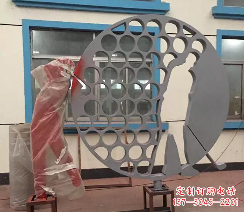 保定精致现代风格不锈钢高尔夫雕塑