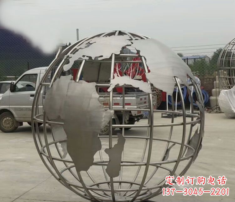 保定中领雕塑:精美不锈钢地球仪雕塑