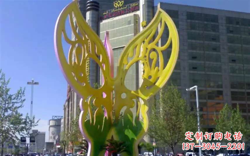 保定广场不锈钢雕刻蝴蝶雕塑
