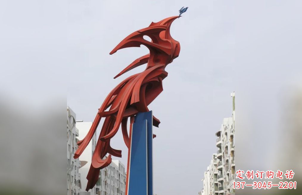 保定广场不锈钢凤凰抽象雕塑