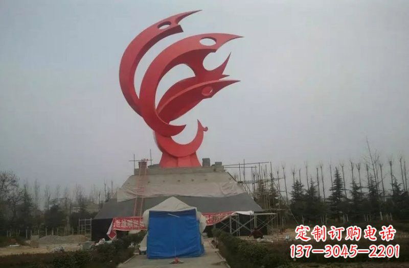 保定优雅精致的不锈钢凤凰雕塑
