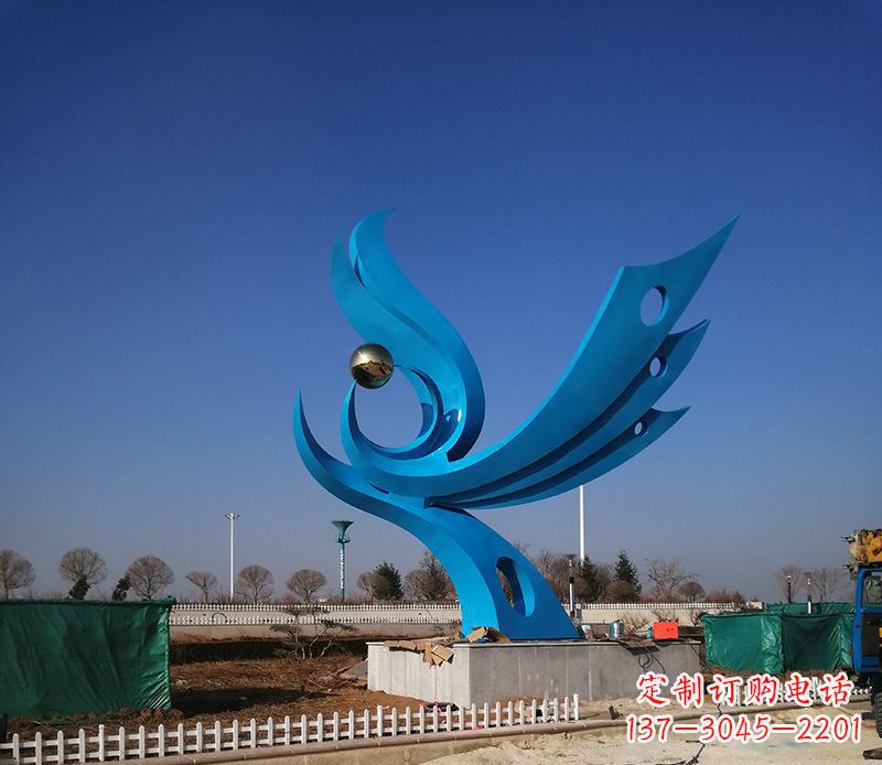 保定广场不锈钢凤凰雕塑