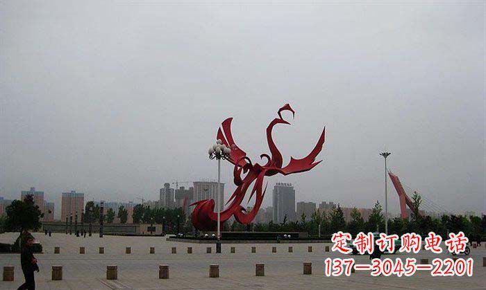 保定广场不锈钢凤凰展翅雕塑