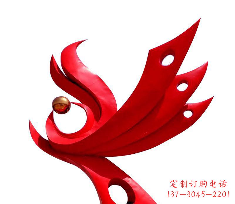 保定广场不锈钢凤凰社区雕塑