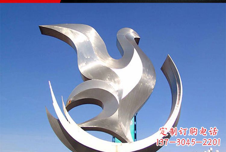 保定雕刻工艺制作的精美不锈钢鸽子摆件