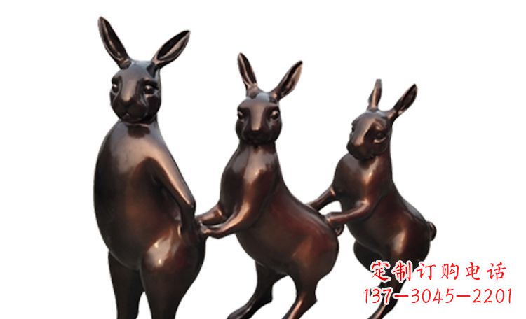 保定天马行空的不锈钢光面兔子雕塑