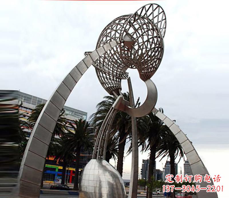 保定广场不锈钢海螺雕塑