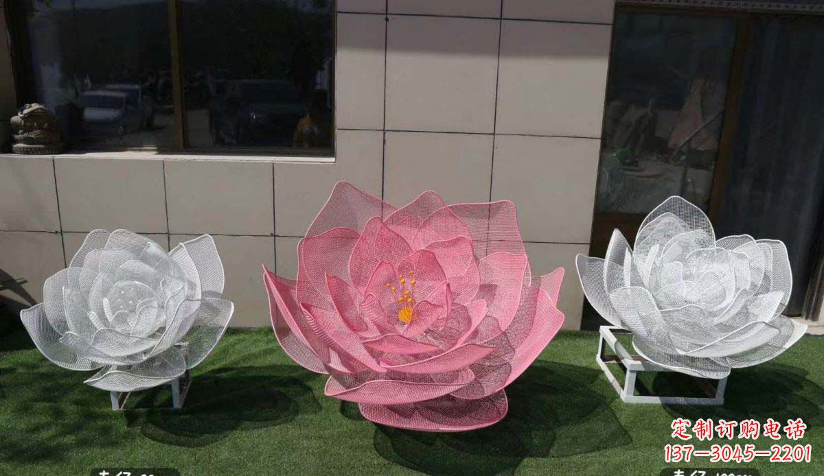 保定精美雕刻的不锈钢荷花雕塑