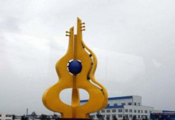 保定中领雕塑：葫芦琵琶不锈钢雕塑