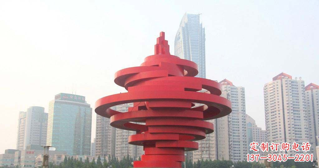 保定广场不锈钢火炬景观雕塑1