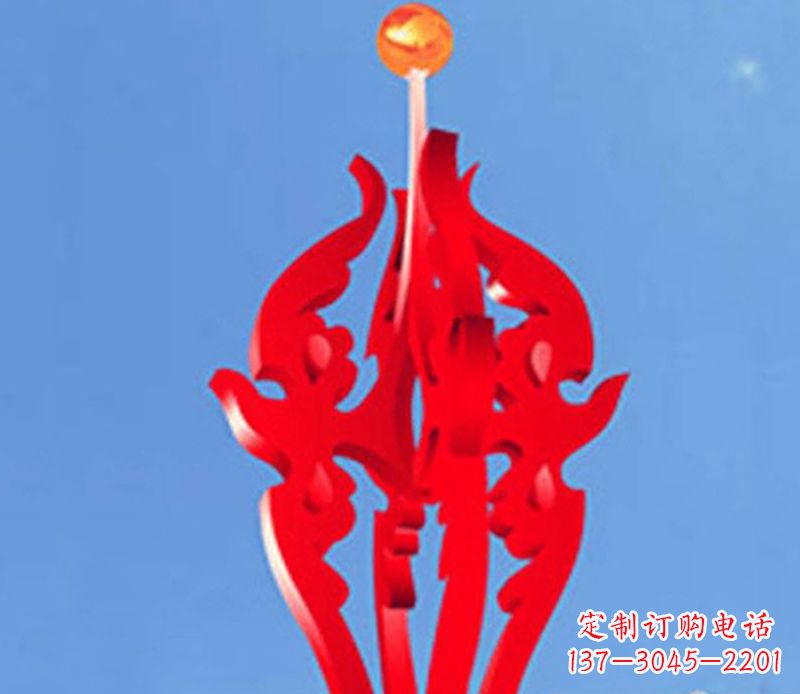 保定中领雕塑出品:不锈钢火苗抽象雕塑