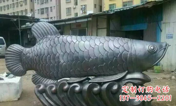 保定广场不锈钢金龙鱼雕塑 (2)