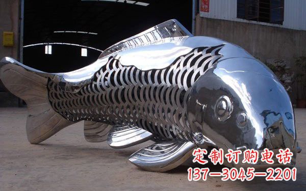保定广场不锈钢鲤鱼雕塑