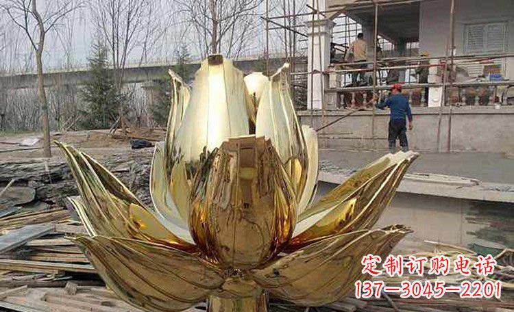 保定超大型不锈钢莲花雕塑,惊艳定制空间