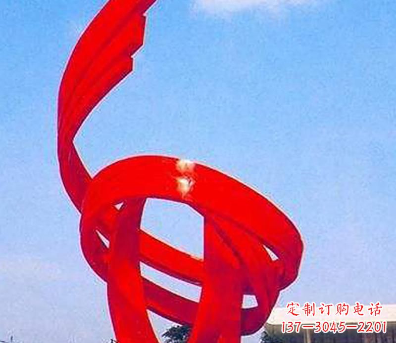 保定中领雕塑出品:不锈钢螺旋飘带景观雕塑