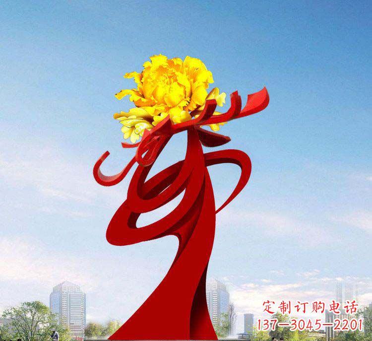 保定中领雕塑:牡丹花开,把美景永久定格