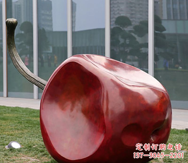 保定优雅大气的不锈钢苹果雕塑