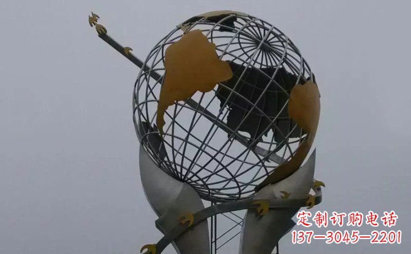 保定不锈钢大地手托雕塑