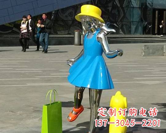 保定中领雕塑:极致的不锈钢小女孩雕塑