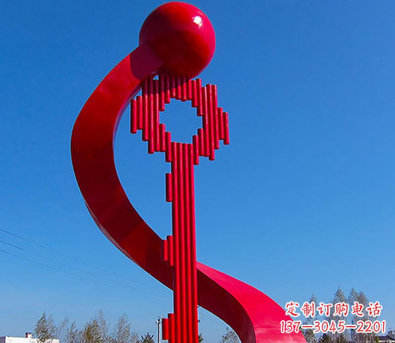 保定广场不锈钢钥匙景观雕塑