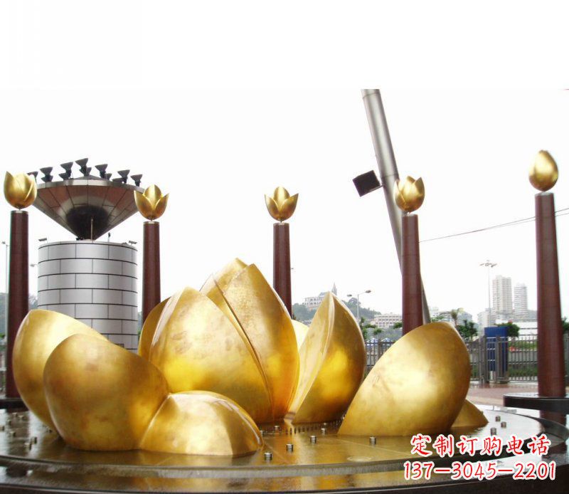 保定全新设计!中领雕塑莲花抽象广场雕塑
