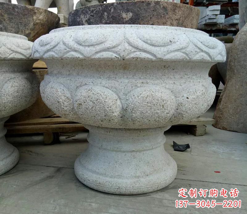 保定中领雕塑精美大理石花盆雕塑