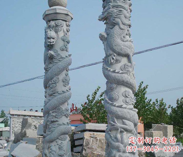 保定高级雕刻工艺的大理石盘龙柱