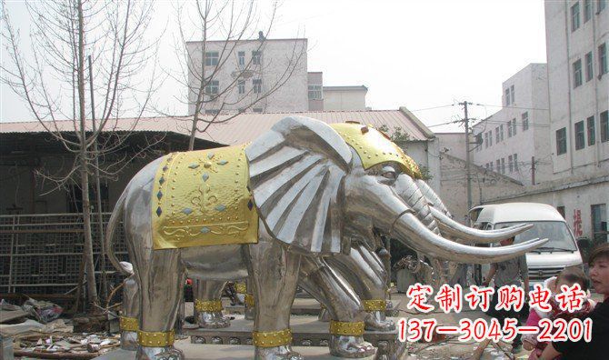 保定巨大不锈钢大象雕塑