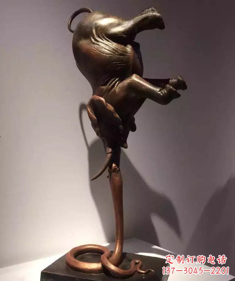 保定中领雕塑铜质大象倒立雕塑