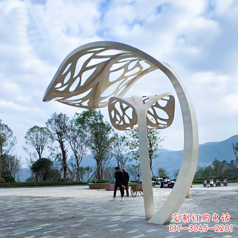 保定精致的不锈钢树叶雕塑