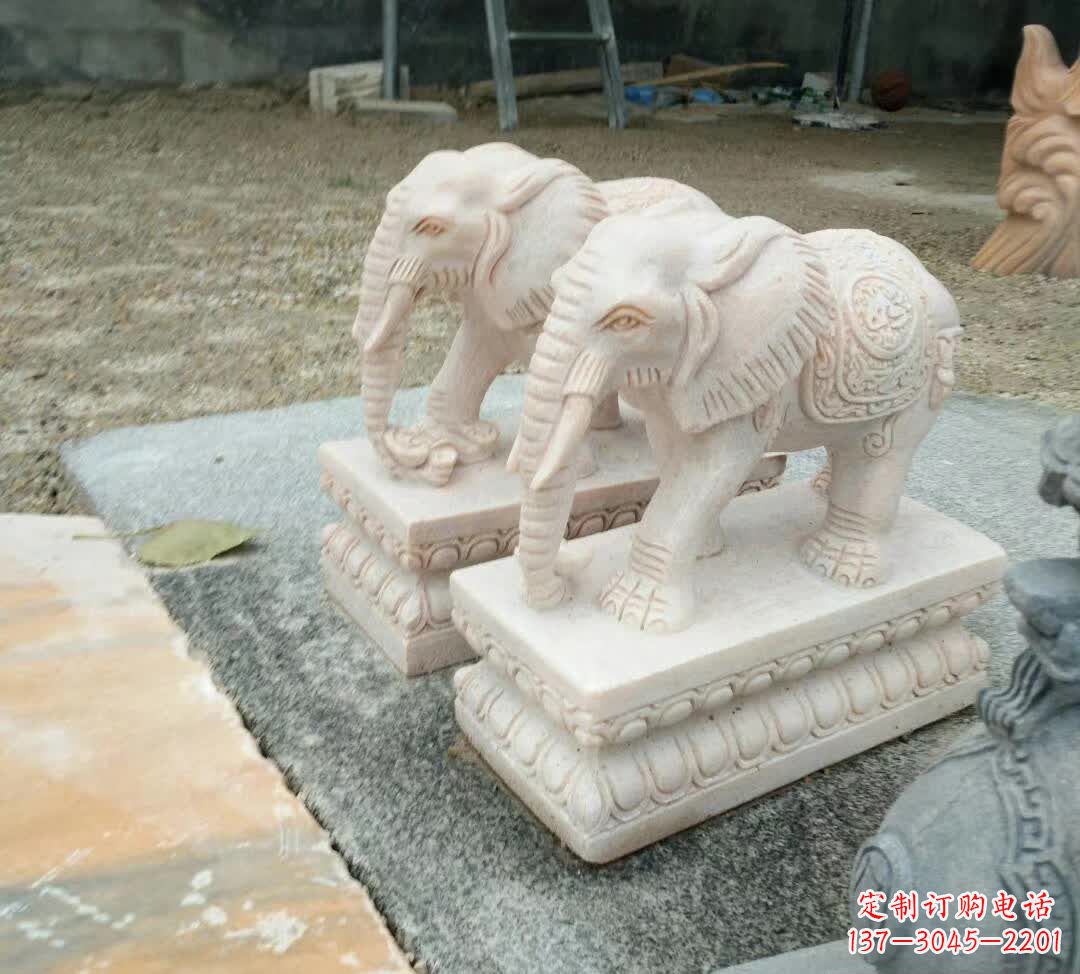 保定广场动物大象石雕