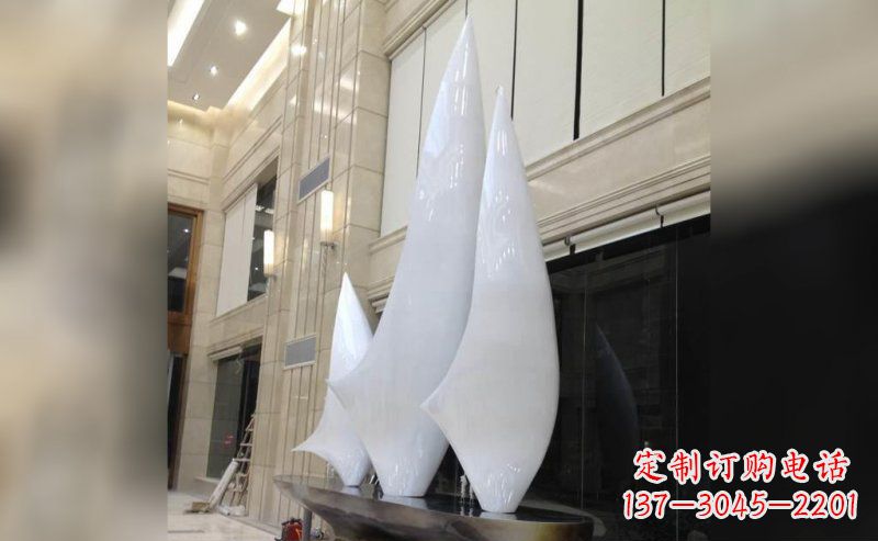 保定广场帆船不锈钢雕塑