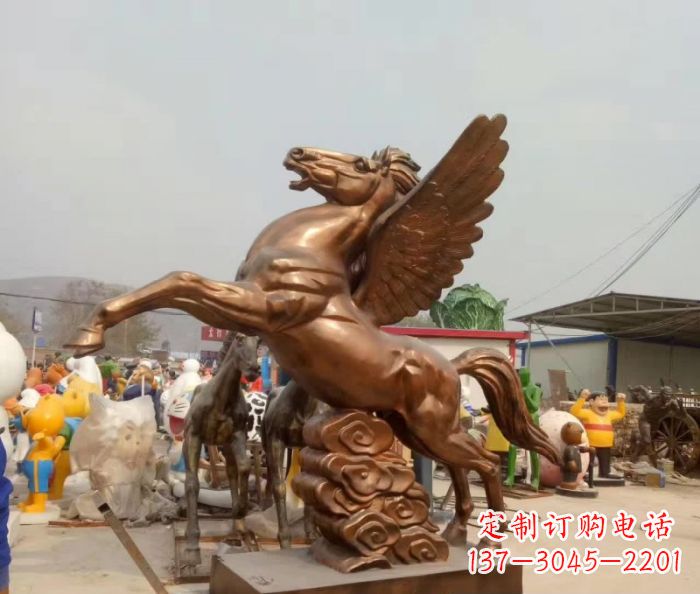 保定广场飞马铜雕,精美绝伦