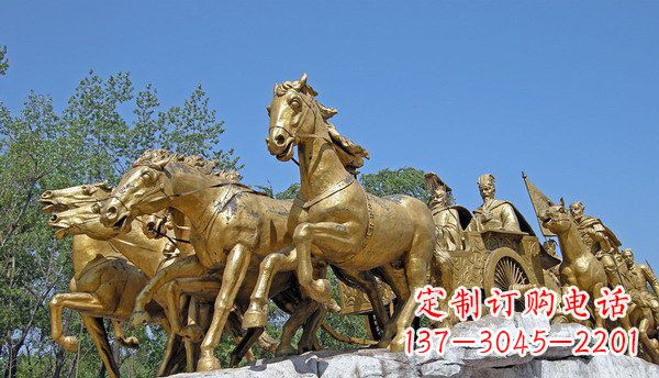 保定中领雕塑:精美古典马车铜雕