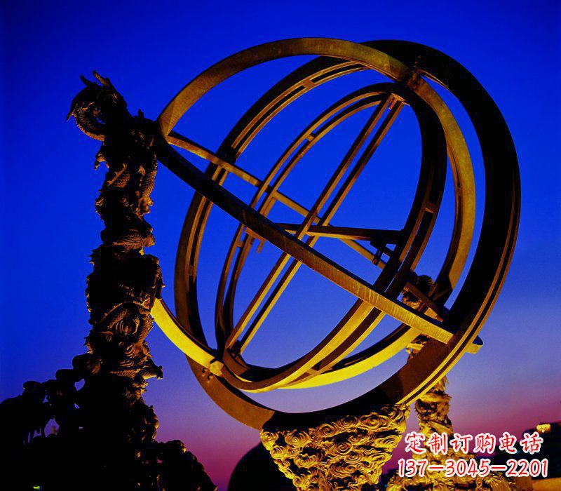 保定广场古代天文仪器浑天仪铜鼎